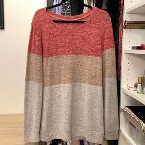 Long Sleeve Color Block Sweater